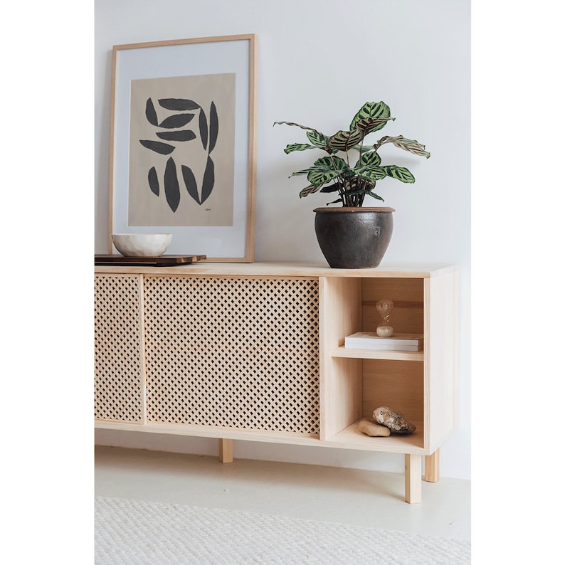 Sideboard in natural solid wood Moraig 画像 5