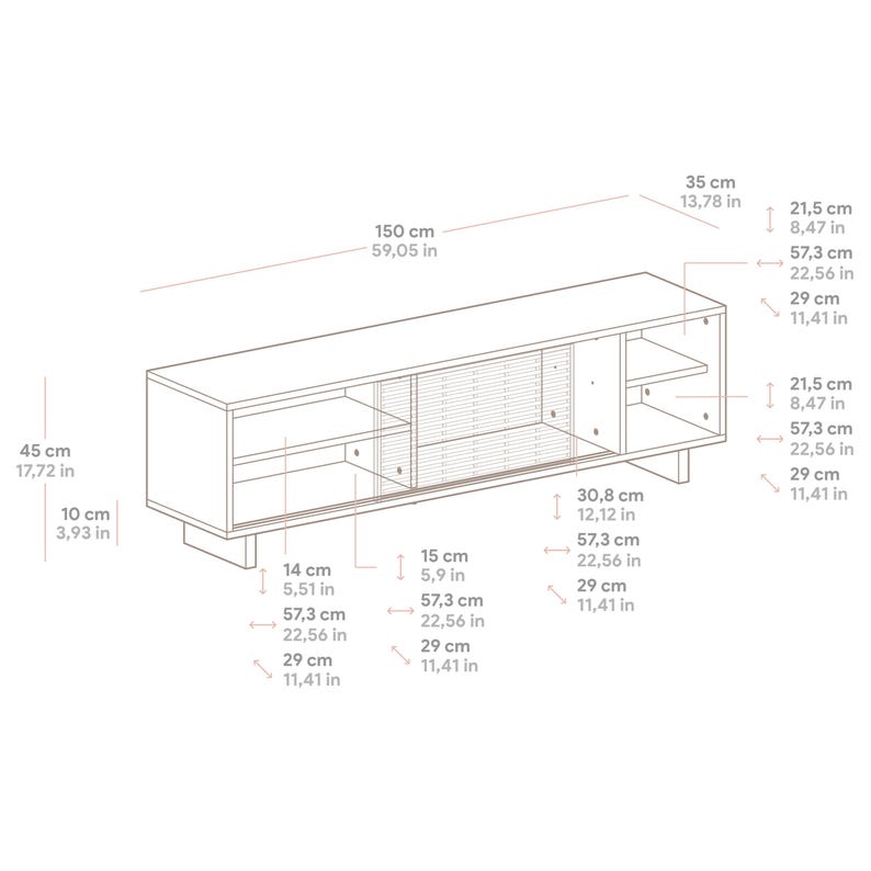 Mueble TV de madera maciza para el salón - Galera imagen 9