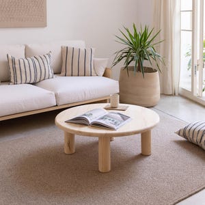 Round coffee table, solid wood table for the living room, handmade furniture - Maset