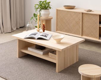 Solid wood coffee table, Coffee table, Living room table, Handmade furniture - Binibeca