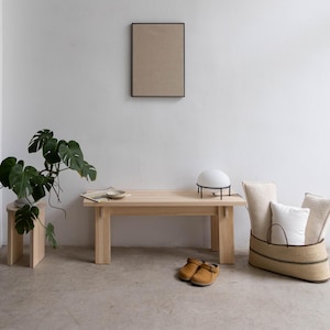 Solid wood entry bench, handmade, 120 cm - Begur medium