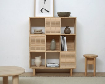 Natural solid wood shelving, storage furniture - Morell