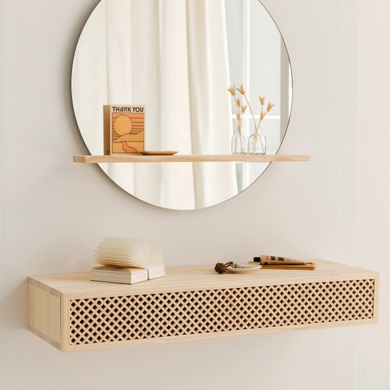 Mueble recibidor de pared de madera maciza de pino natural Ibiza -   España