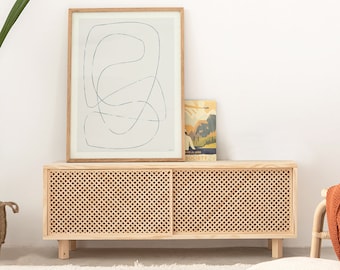 TV stand Pola, Handmade solid pine wood