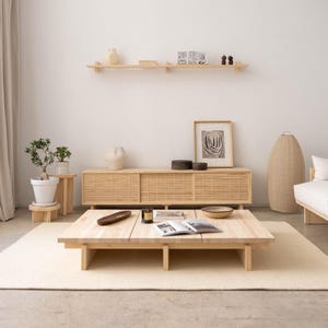 Table basse en bois massif, Table de salon - Nova