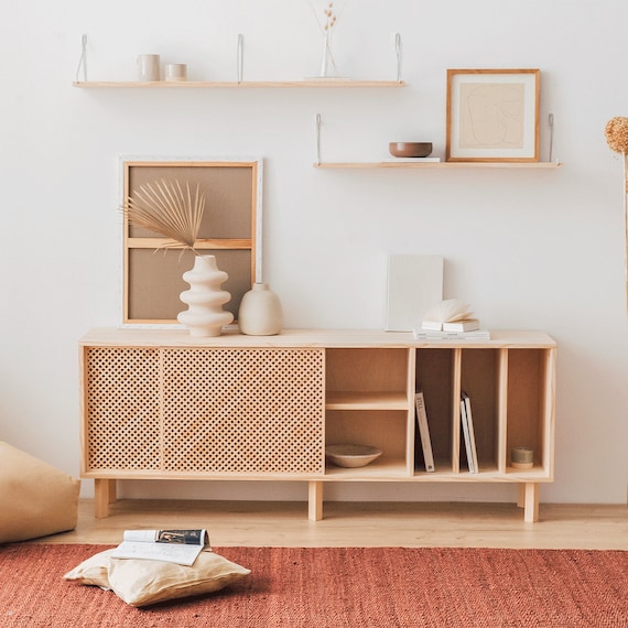 Sideboard Made of Solid Natural Wood Ambolo Etsy