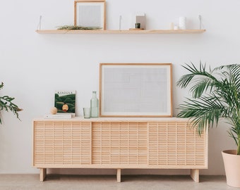 Sideboard Pedrera, handmade solid wood storage cabinet