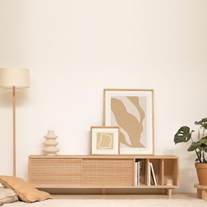 Mobile porta TV in legno massello fatto a mano - Gavina Oak color varnished