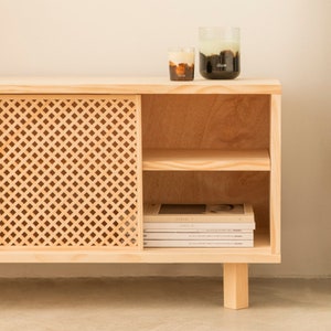 TV stand Pola, handmade solid pine wood image 7