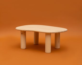 Mesa de centro ovalada de madera maciza para el salón - Calella