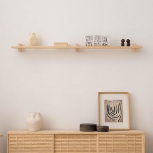 Solid wood wall shelf, Handmade floating shelf - Deyá