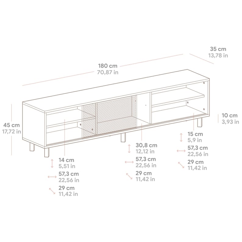 Solid pine wood TV stand - Menorca image 9