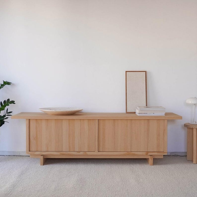 Solid wood media center, wooden TV stand - Pada Oak color varnished