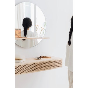 Solid natural pine wood wall-mounted hallway furniture Ibiza image 4