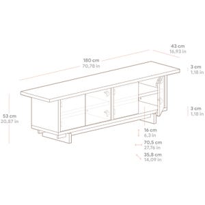Solid wood media center, wooden TV stand - Pada image 10