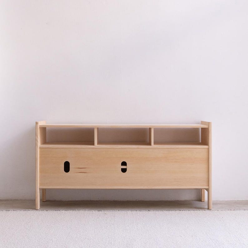 Turntable Stand, Solid Wood Vinyl Record Storage - Bassa image 6