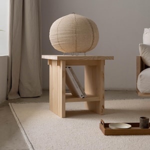 Side table, Living room table, Handmade - Espart