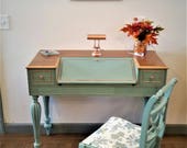 1920s Vintage Drop Front Desk
