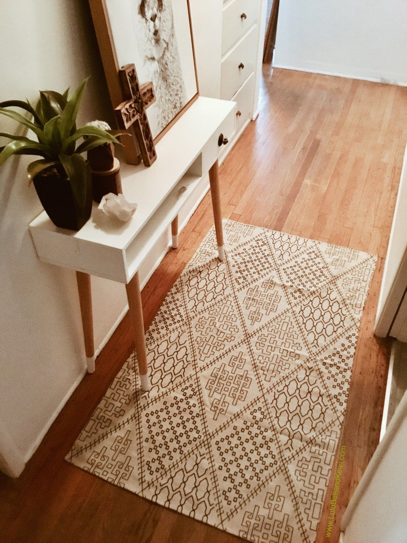 Mud Cloth Print Canvas Rug Throw Rug Yoga Mat 3x5ft Handmade Etsy