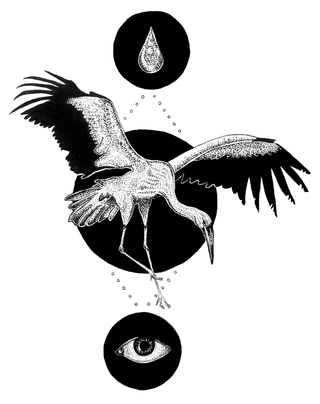 Original Drawing - Pen and Ink Illustration - Geometric Crane - Etsy