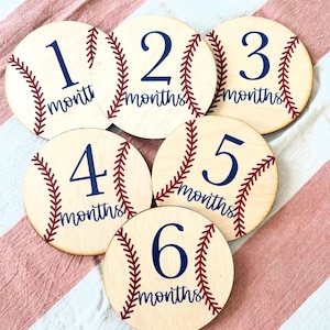 baseball monthly milestones | milestone photo prop | baby boy milestones |