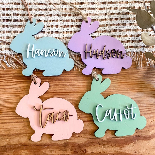 Easter bunny tags | Easter | Easter bunny | Easter basket | Easter basket tags | boho | wooden tag | personalized