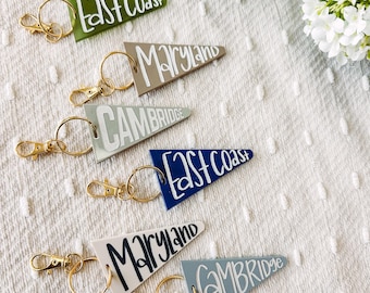 Acrylic Pennant Keychain | Eastern Shore | East Coast Keychain | Maryland Keychain