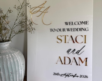 Timeless acrylic wedding sign | wedding welcome sign |