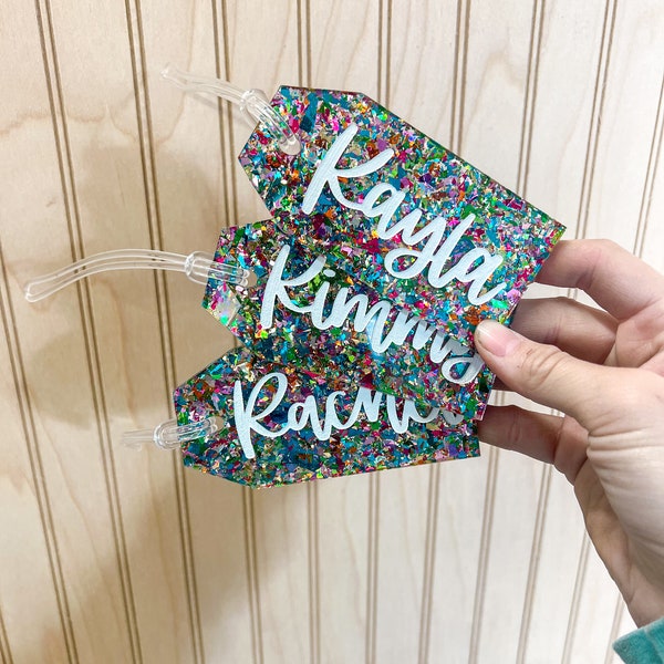 Glitter Confetti Luggage Tag