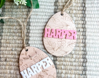 Floral Easter Basket Tag