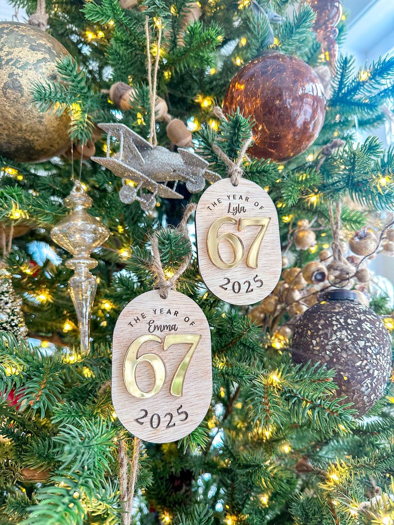 67 ornament | six seven ornament | funny ornament | teacher ornament | 2025 ornament | gag gift image 4