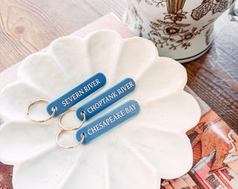Acrylic Waterway Keychain | Chesapeake Bay | Choptank River | Maryland | East Coast Keychain