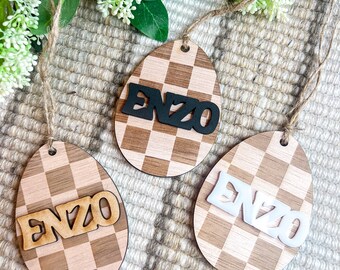 Checkered Easter Basket Tag | Easter | Easter Basket | Boho Easter