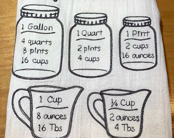 Measurement equivalent kitchen towel,  measurements, house warming gift, embroidery, gift, rustic