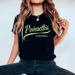 Poinsettia Pickleball-T-shirt, Pickle Ball herenshirt, Pickleball T-shirt ronde hals, Game Day-shirt, sportmoedershirt, Pickleball-cadeau