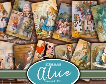 Alice in Wonderland Journal Cards: Vintage Ephemera (Digital Download)
