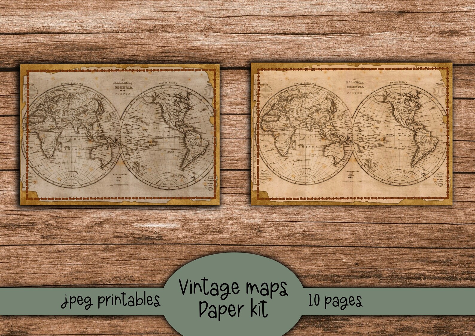 Vintage Map Printables Paper Kit Pages Maps Junk Journal | Etsy