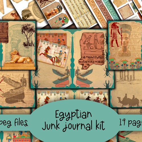 Bookbinding Ancient Egypt Printable Paper Pack Bundle Egyptian paper instant download digital