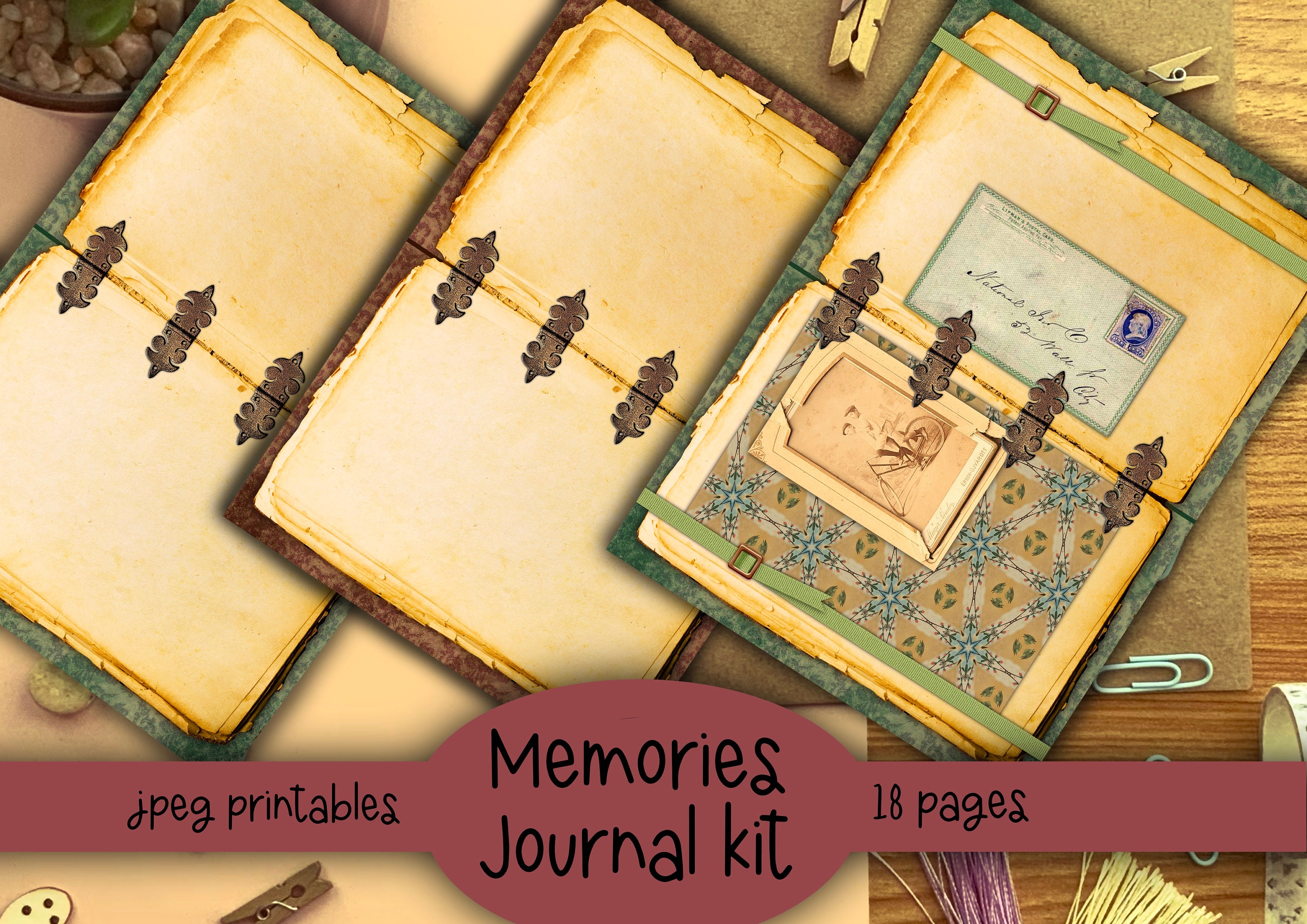 Vintage Memories Junk Journal Kit: Ephemera Paper (digital Download) - Etsy