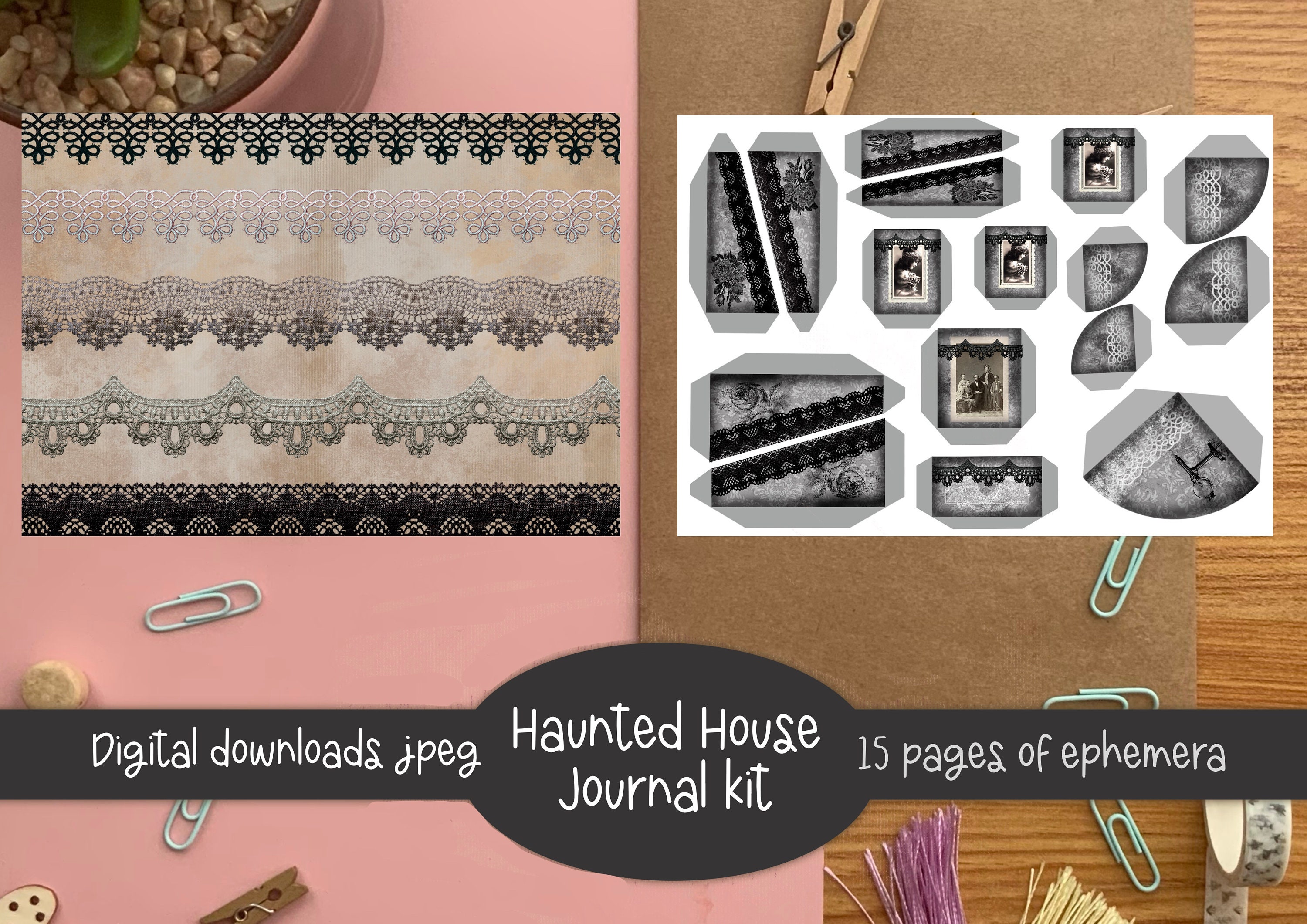Haunted House Junk Journal Kit: Printable Ephemera (digital Download ...