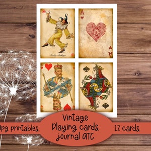 Vintage Playing Cards Ephemera: Queens, Jokers, ATC Cards (Digital Download) image 5