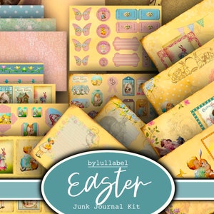 Vintage påskdagbokskit: Ephemera-papper (digital nedladdning)