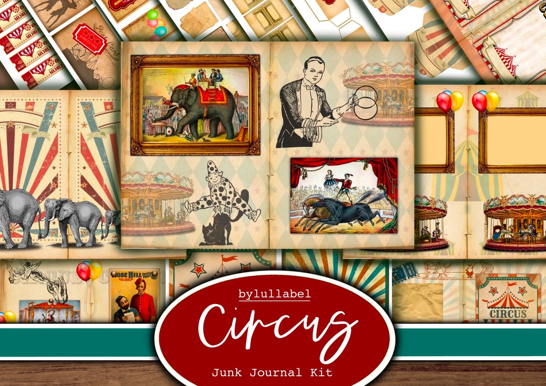 Vintage Circus Junk Journal Kit, Musical Ephemera Printable Kit, Uk ...
