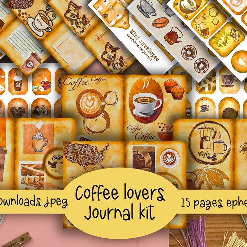 Coffee Junk Journal Printable Ephemera Coffee Embellishments - Etsy