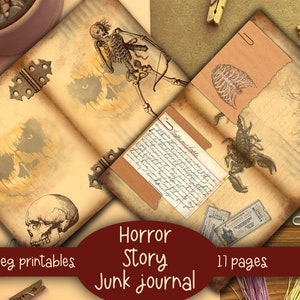 Horror Story Junk Journal Kit, Haunted Ephemera Printable Kit, Uk ...