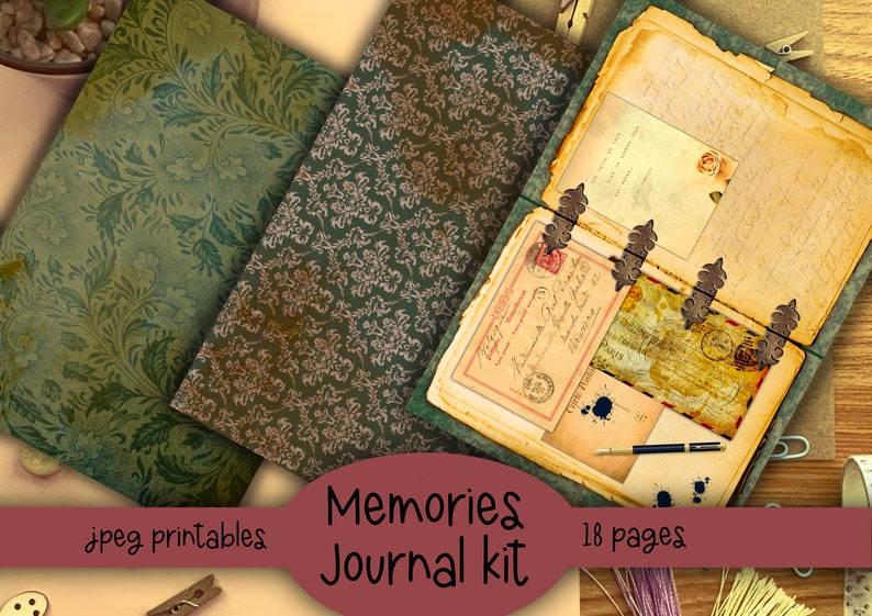 Vintage Memories Junk Journal Kit Ephemera Printable Kit Uk. | Etsy