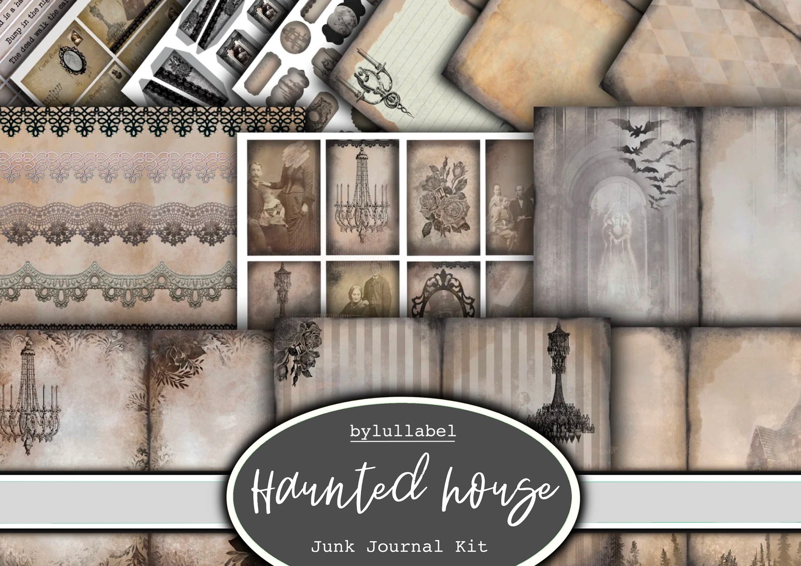 Haunted House Junk Journal Kit: Printable Ephemera (digital Download ...