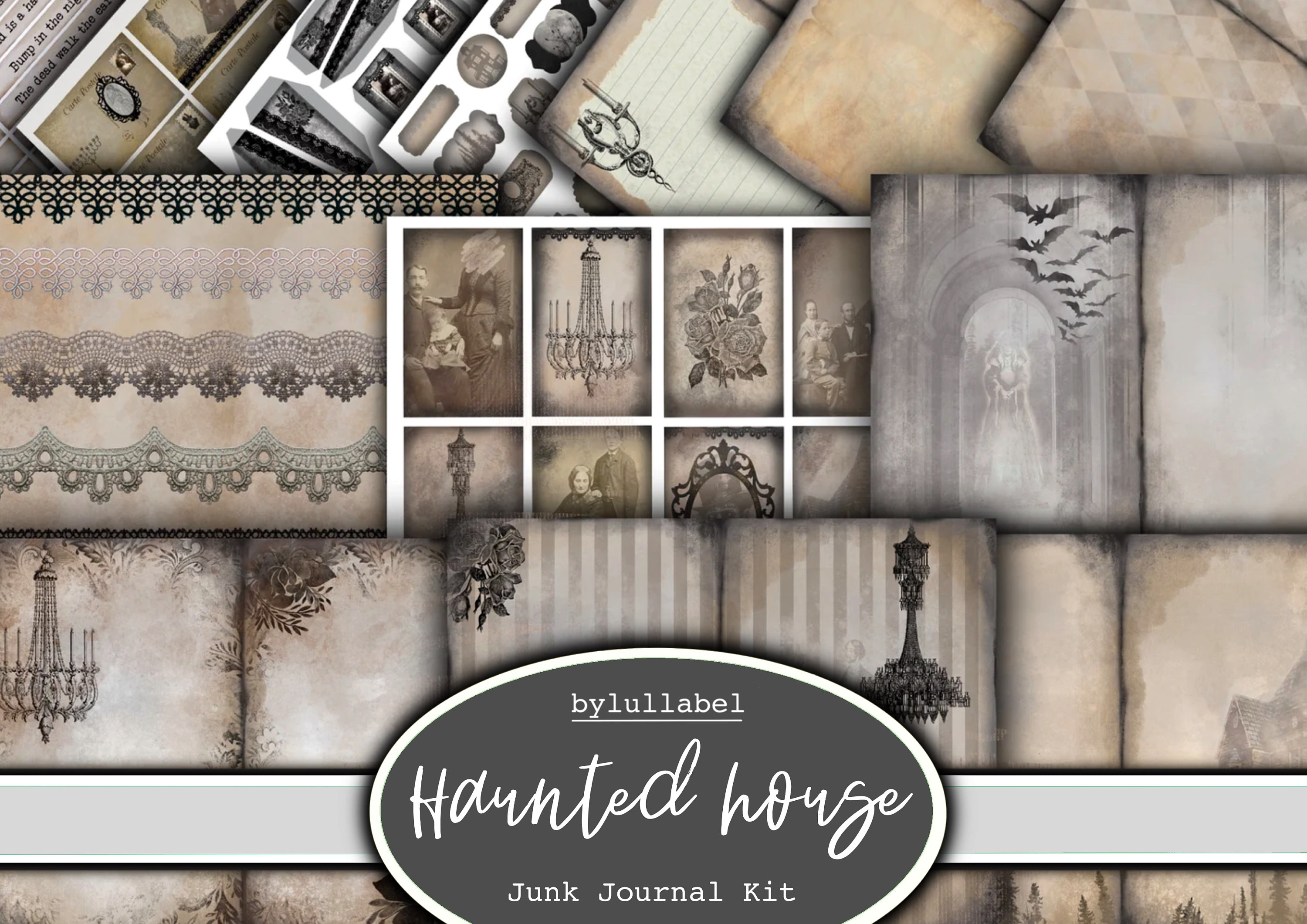 Haunted House Junk Journal Kit: Printable Ephemera (digital Download ...