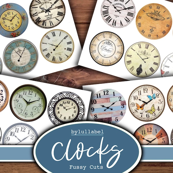 Clock faces ephemera, printable, digital downloads. 24 to choose from. Junk journal, diary, scrapbook or collage. Typewriter