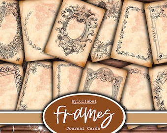 Vintage Frame Journal Cards: Ephemera Fussy Cuts (Digital Download)